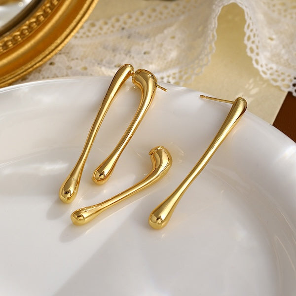 Minimalist Fluid Design Lava Earrings