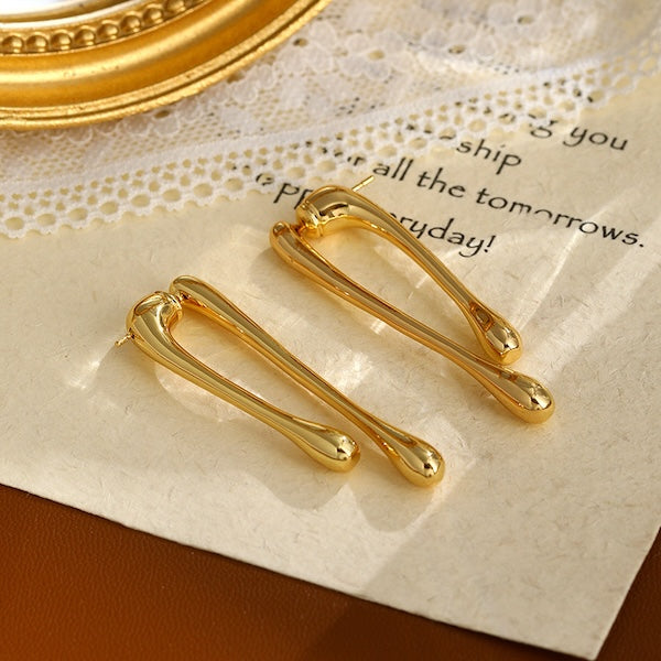 Minimalist Fluid Design Lava Earrings