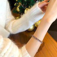 Rose Gold Plated Red Crystal Adjustable Chain Bracelet
