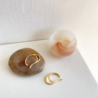 Minimalist Double Circle Matte Ear Cuff – One Piece