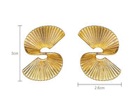 Geometric Design Fan Shape Earrings