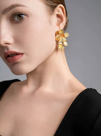 Golden Petal Bouquet Earrings