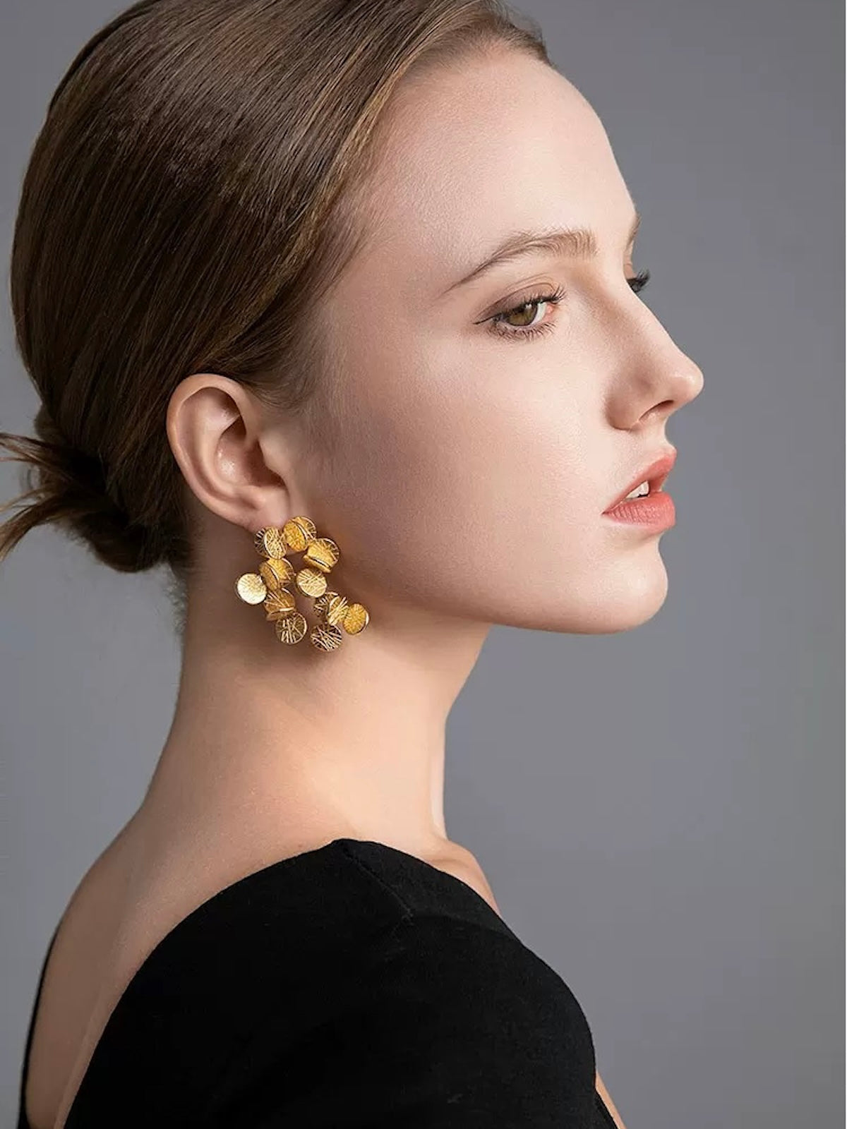 Golden Petal Bouquet Earrings