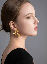 Golden Petal Bouquet Earrings