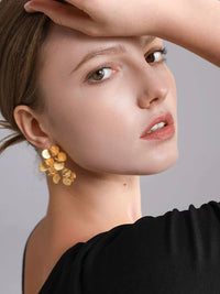 Golden Petal Bouquet Earrings