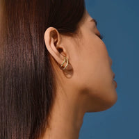 Minimalist Double Circle Matte Ear Cuff – One Piece