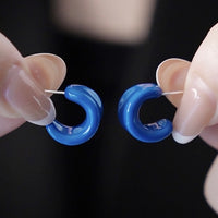 Modern Vintage Blue Enamel Hoops