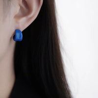 Modern Vintage Blue Enamel Hoops