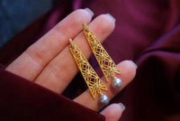Royal Framed Earrings with Grey Akoya Pearl