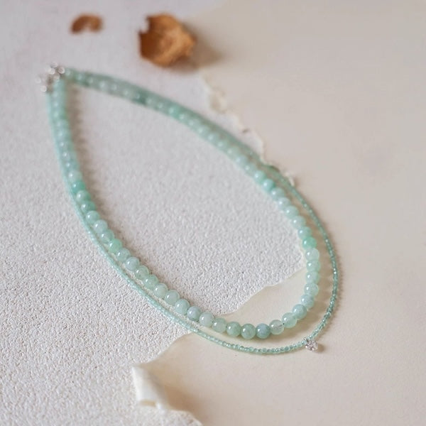 Amazonite Stone Beaded Layering Necklace