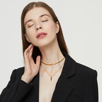 Timeless soft serpentine bone chain necklace