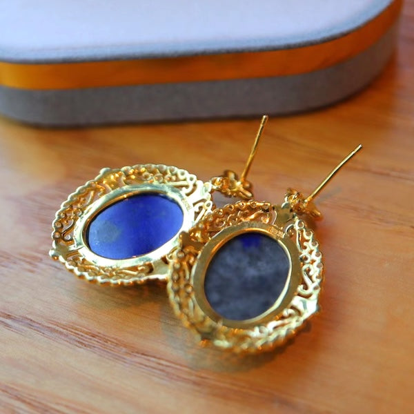 Renaissance Lapis Lazuli Pendant Earrings