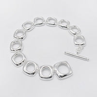 Bold Square Frame Links Bracelet