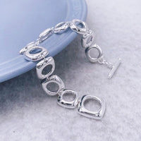 Bold Square Frame Links Bracelet