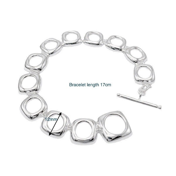 Bold Square Frame Links Bracelet