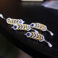 Feathered Splendor Brooch with Real Sapphire