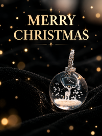 Clear Quartz Reindeer Necklace featuring a genuine clear quartz crystal pendant with a delicate reindeer motif suspended from a sterling silver chain.