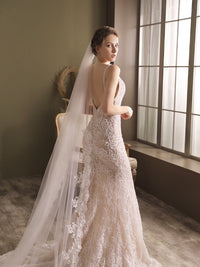 Cathedral Length Bridal Veil-Lace Edging