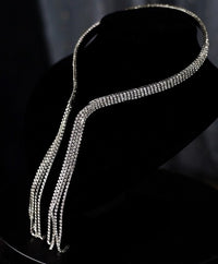 Sparkling Bridal Headband with Long Tassels