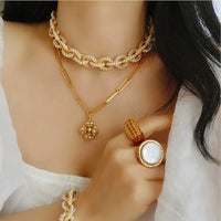 Vintage Inspired Pearl Chain Necklace