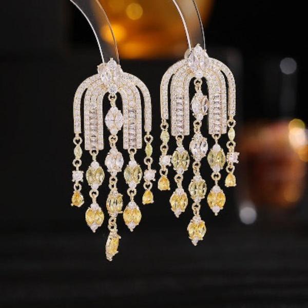 Royal French Arc Sparkling Earrings-3 colors