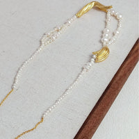 Freshwater Pearls Necklace with Gold Charms
