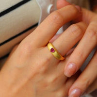 Classic Pink Tourmaline Heart Ring - Adjustable