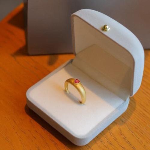 Classic Pink Tourmaline Heart Ring - Adjustable