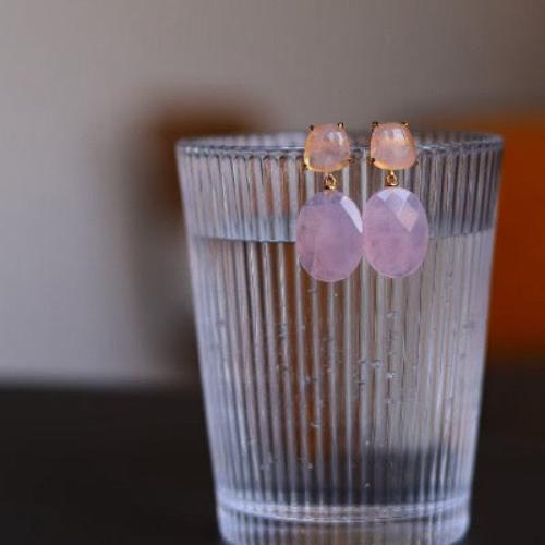 Romantic Rose Quartz Crystal Earrings