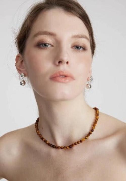 Chic Maillard Tiger-Eye Beads Necklace