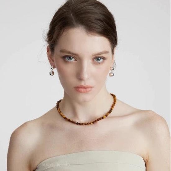 Chic Maillard Tiger-Eye Beads Necklace