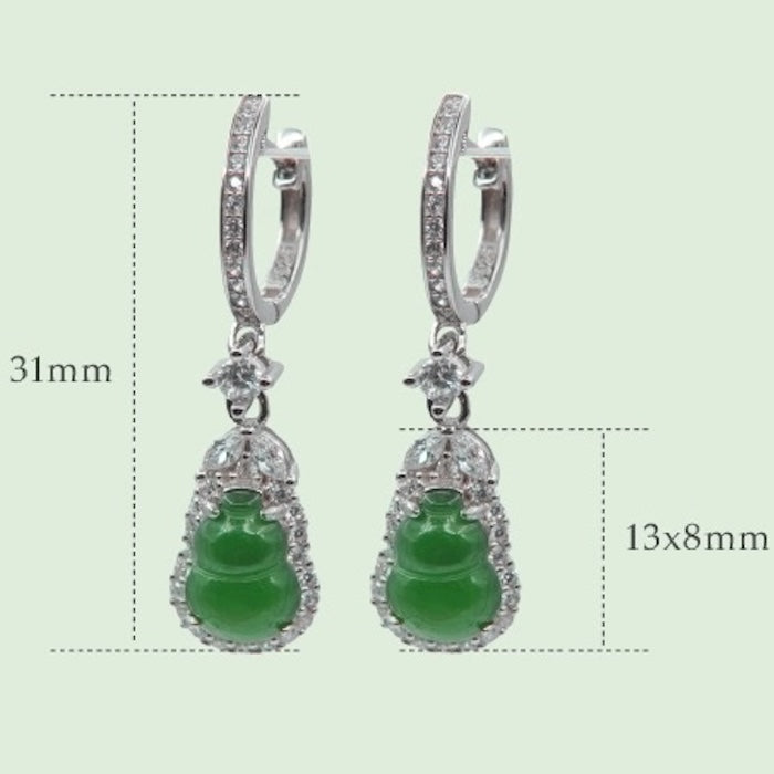 Good Luck Jade Gourd HuLu Earrings