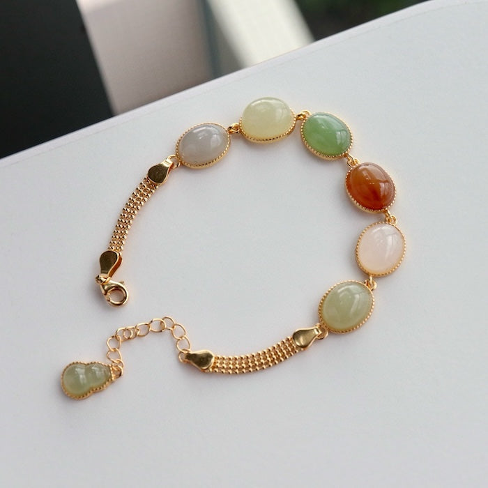 Rainbow Color Jade Beads Bracelet