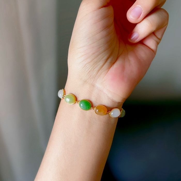 Rainbow Color Jade Beads Bracelet