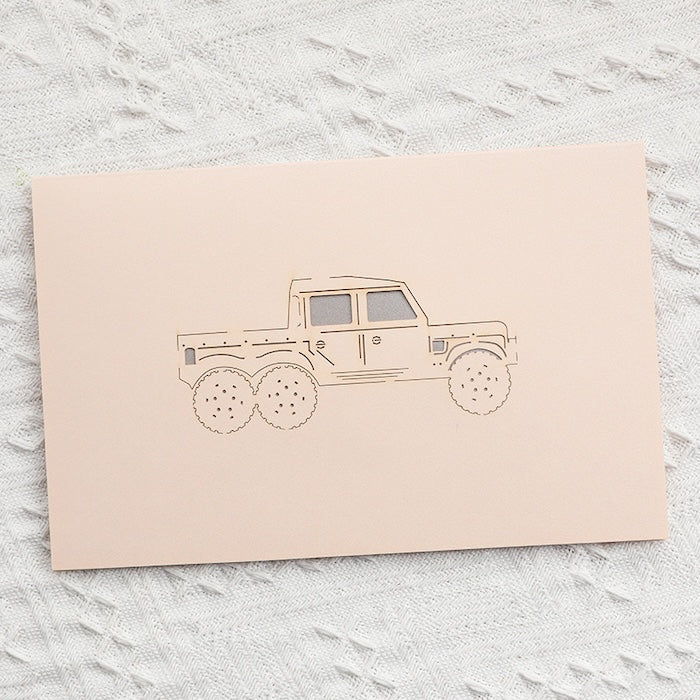 3D Gift Card for Him - Jeep and Motorbike Design