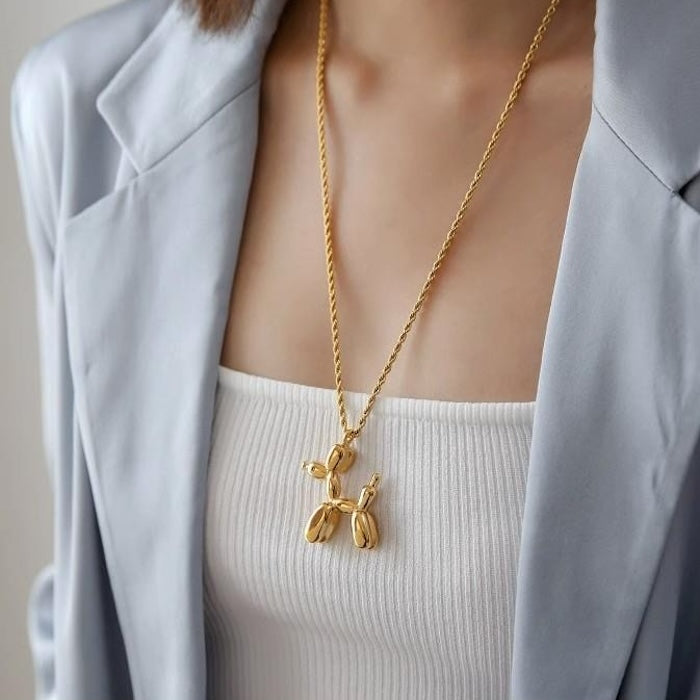 Cute Balloon Dog Pendant Necklace • LanLivia