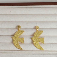 Bird Design Textured Dove Earrings