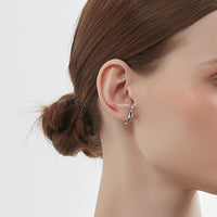 Minimalist Fluid Design Silver Ear Cuff