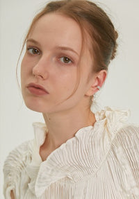 Geometric Line Ear Cuff with Pearl - One Piece