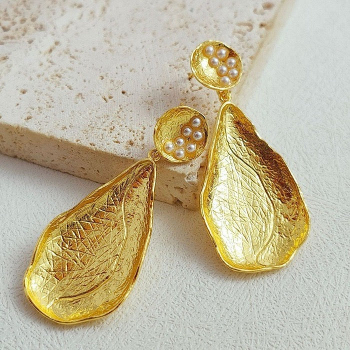 textured Waterdrop Earrings