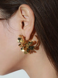 Dynamic Vivid Flower Petals Hoop Earrings