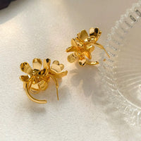 Dynamic Vivid Flower Petals Hoop Earrings