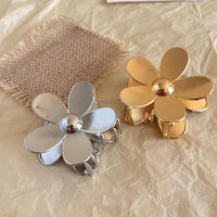 Vivid Flower Claw Metal Hair Clips-Gold n Silver