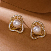 Lotus Design Sparkling Pearl Earrings n Rings