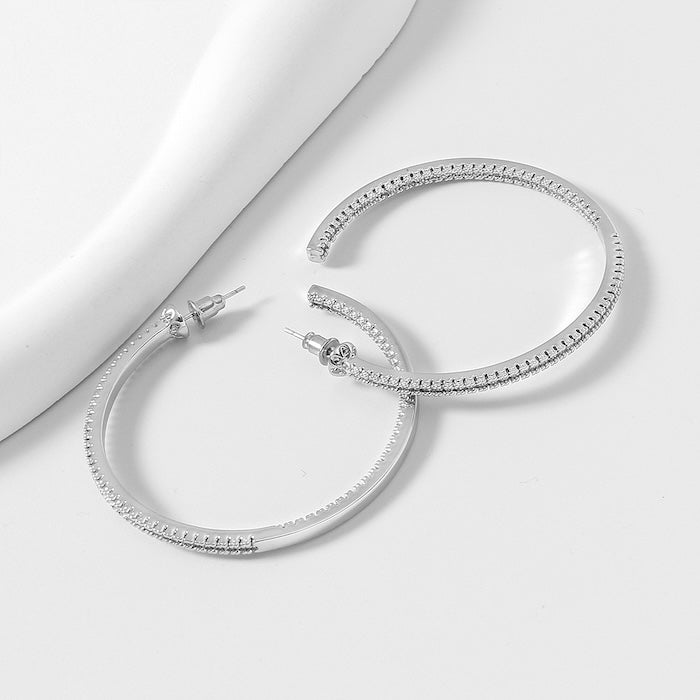 Oversized Sparkling Hoop Earrings-360 Degree Glamour