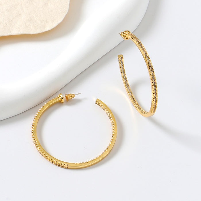 Oversized Sparkling Hoop Earrings-360 Degree Glamour