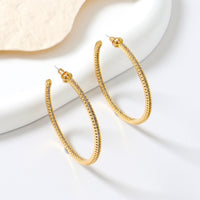 Oversized Sparkling Hoop Earrings-360 Degree Glamour