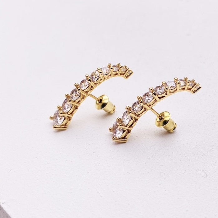 Elegant Sparkling Line Earrings