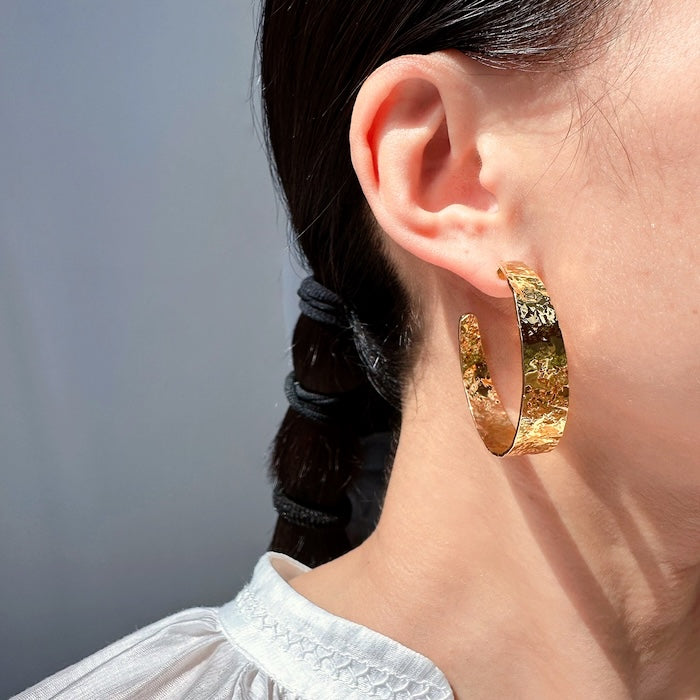 Chic Vintage Textured Hoop Earrings