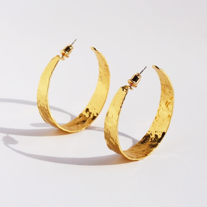 Chic Vintage Textured Hoop Earrings
